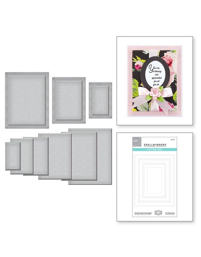 Spellbinders Etched Dies by Becca Feeken - Fluted Classics Rectangles
