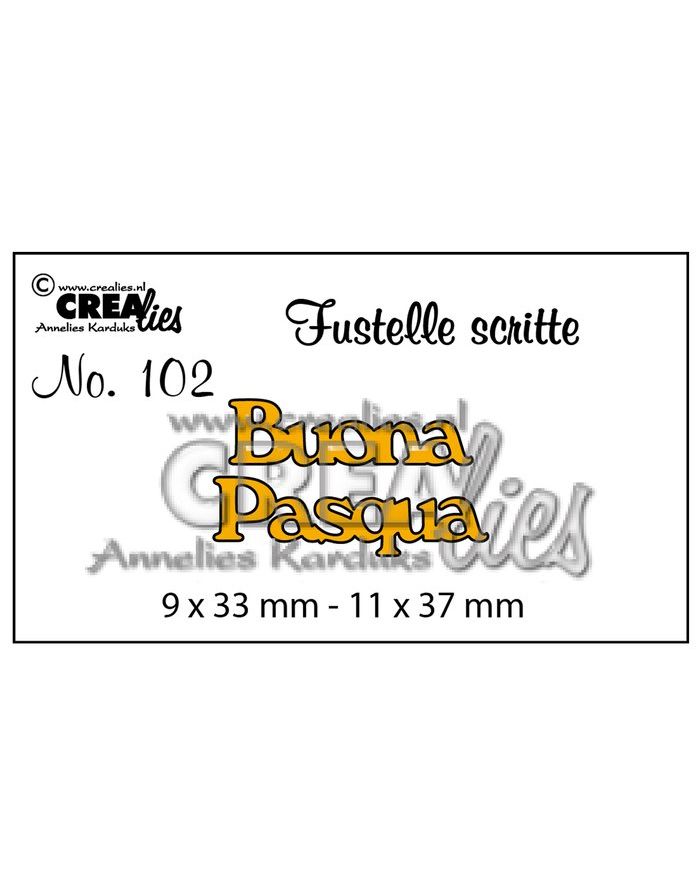 Crealies • Fustelle da taglio testo italiano no.102 Buona Pasqua